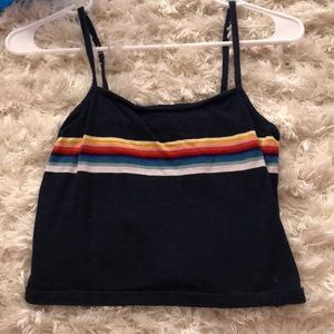 Navy blue rainbowed crop top